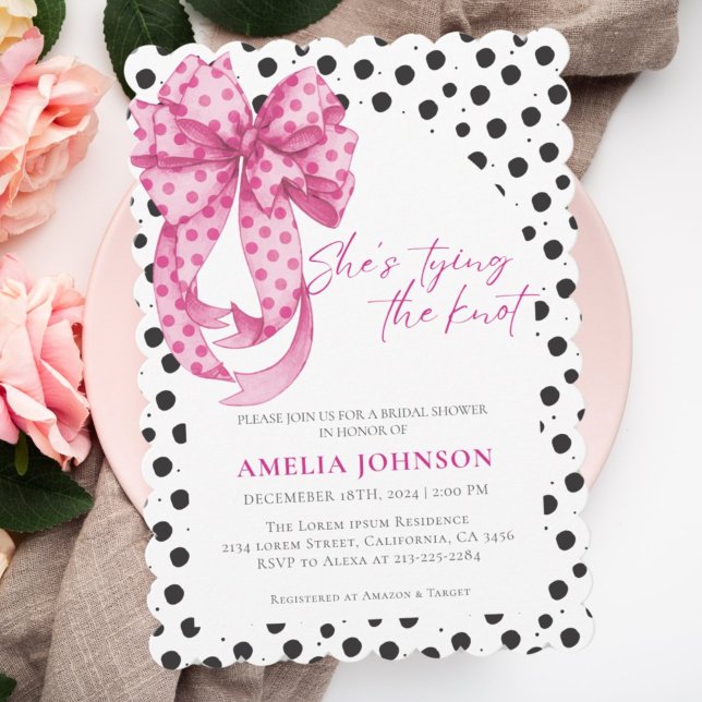 Invitación Arco rosado que está atando la ducha nupcial (Subido por el creador)
