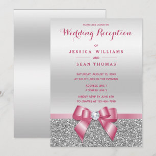 Invitación Arco rosado romántico, recepción de plata del