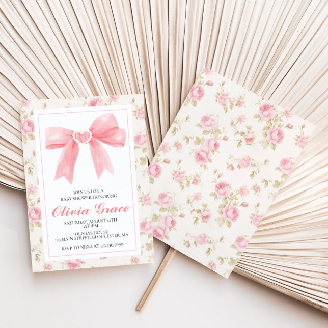 Invitación Arco rosado y Rosas preadorables ducha de bebé (Subido por el creador)