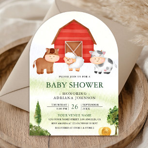 Invitación Arco rústico en Baby Shower para animales de granj
