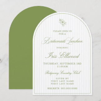 Invitación Arco Verde Sage y Azul Claro Almuerzo de Damas de