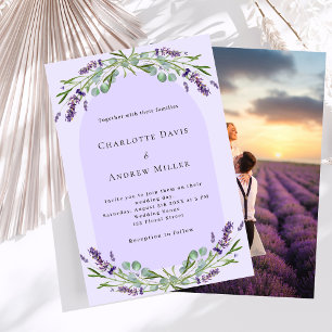 Invitación Arco violeta de lavanda boda de lujo