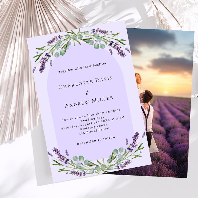 Invitación Arco violeta de lavanda boda de lujo (Subido por el creador)