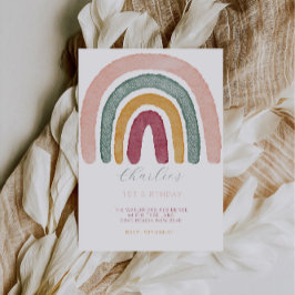 Invitación Arcoiris 1 cumpleaños,