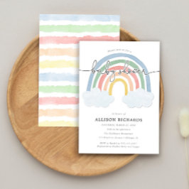 Invitación Arcoiris acuático ducha de bebé neutra