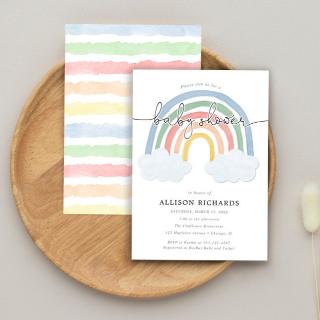 Invitación Arcoiris acuático ducha de bebé neutra (Subido por el creador)