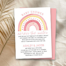 Invitación Arcoiris Baby Shower cruzando la rosa de los Chica