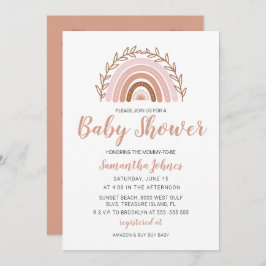 Invitación Arcoíris Boho, Baby Shower Bohemio