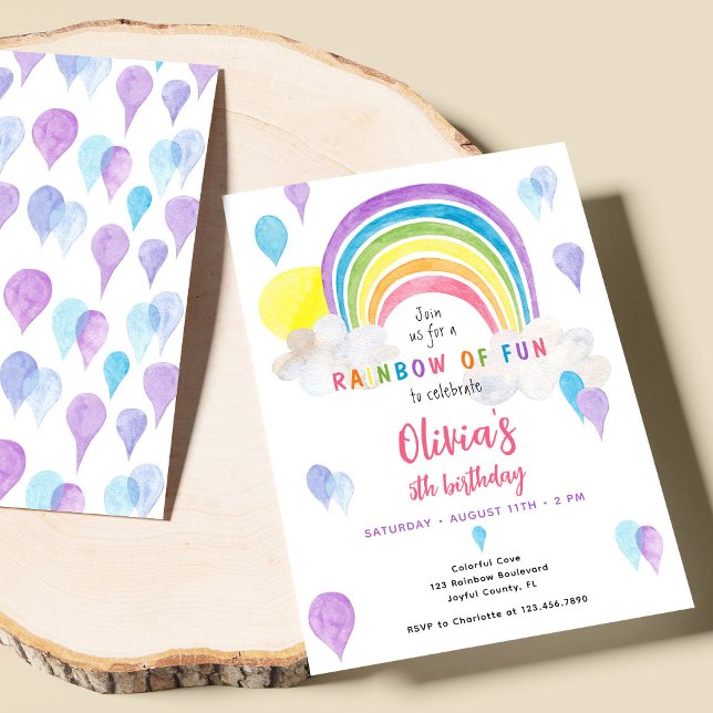 Invitación Arcoiris colorido y divertido cumpleaños (Subido por el creador)