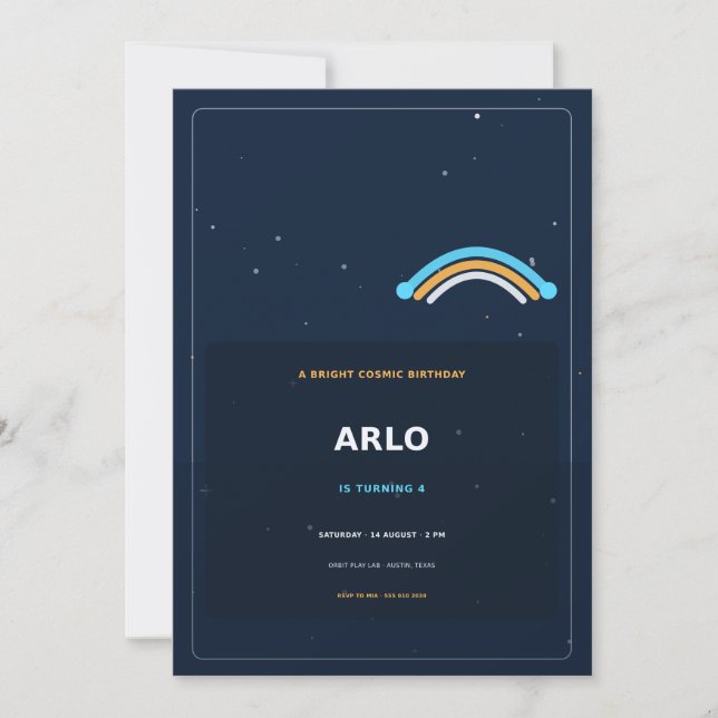 Invitación Arcoíris Cósmico (Anverso)