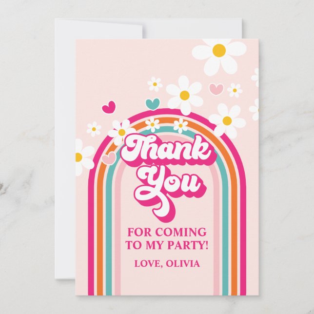 Invitación Arcoíris Daisy Gracias (Anverso)