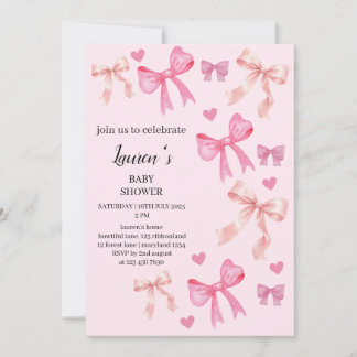 Invitación Arcoiris de Acuarela Rosa Cumpleaños Bebé Niña