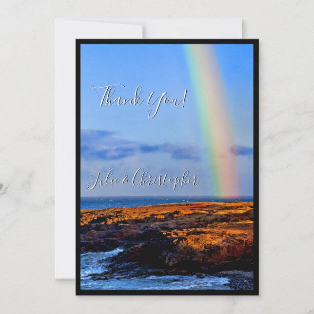 Invitación Arcoiris de amor y felicidad, Boda, gracias (Anverso)
