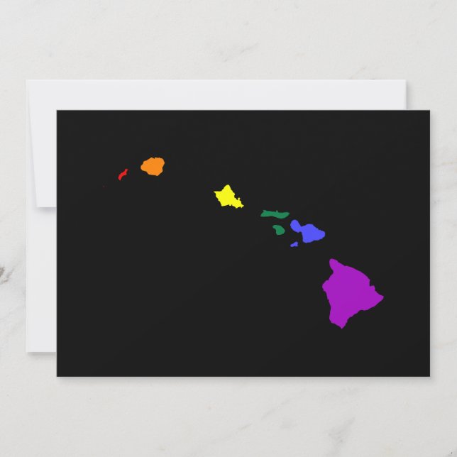 Invitación Arcoiris de Hawái (Anverso)