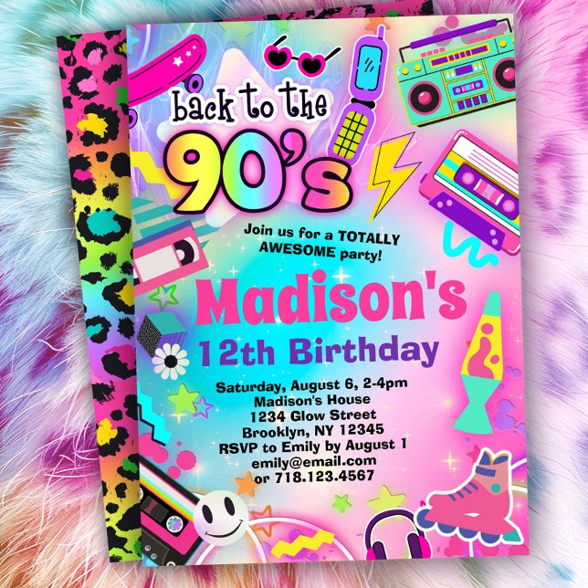 Invitación Arcoiris de vuelta a la fiesta de cumpleaños de lo (Subido por el creador)