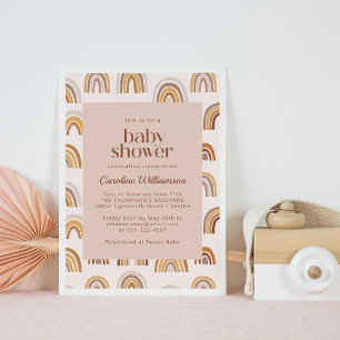 Invitación Arcoiris del desierto de Boho en Baby Shower neutr