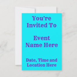 Invitación Arcoíris Derretido Azul Celeste