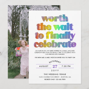 Invitación Arcoiris digno de la celebración del Boda secuenci