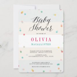 Invitación Arcoiris divertido contrafetti Moda moderna Baby S