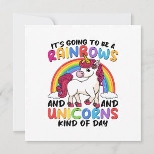 Invitación arcoíris divertido unicornio lindo