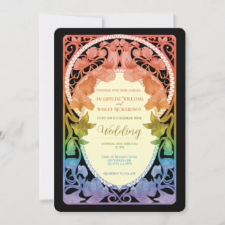 Invitación Arcoíris II Acuarela Arte Nuevo Boda
