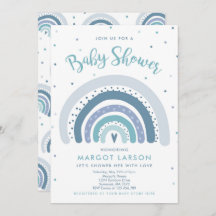Arcoiris invitan a Baby Shower a silenciar pastel 