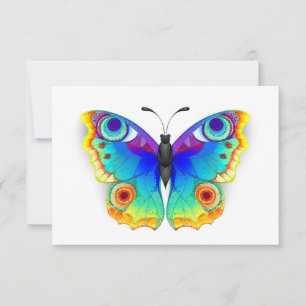 Invitación Arcoiris mariposa Peacock Eye