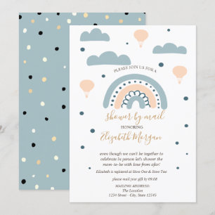 Invitación Arcoiris, Nubes, DotsBaby Shower Por Correo