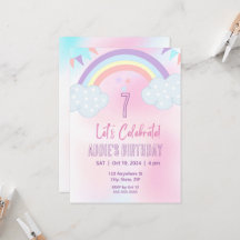 Invitación Arcoíris Pastel