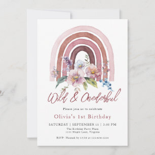 Invitación Arcoiris Salvaje y Maravillosa Flor Silvestre Prim