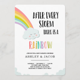 Invitación Arcoiris tras pérdida de Baby Shower neutral
