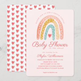 Invitación Arcoiris y corazones en línea Chica virtual Baby S