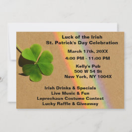 Invitación Arcoiris y el amante verde bebe irlandés