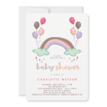 Arcoiris y globos Cuidados Chica Whimsical Baby Sh