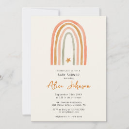 Invitación Arcoiris Y Star Boho Todo En Un Baby Shower