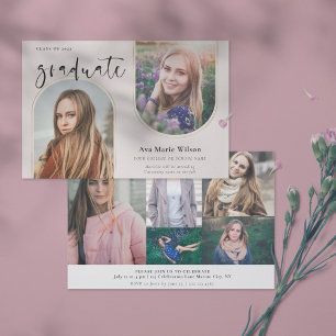 Invitación Arcos dorados   Graduación de caligrafía fotográfi