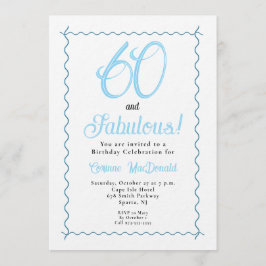 Invitación Arctic Blue Sixty and Fabulous 60th Birthday Party