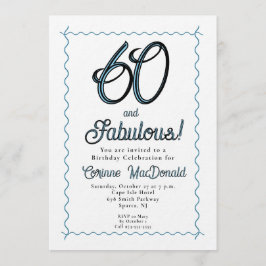 Invitación Arctic Blue Sixty and Fabulous 60th Birthday Party