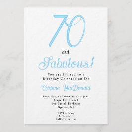 Invitación Arctic Blue Sixty and Fabulous 70th Birthday Party