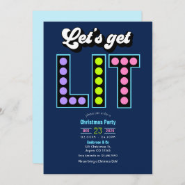 Invitación Arctic Pop Let’s Get Lit Retro Christmas Party