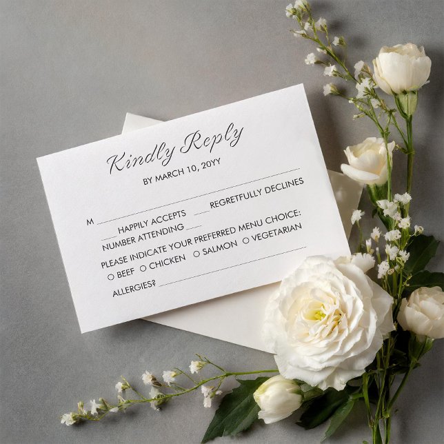 Invitación Ardent Romance Wedding RSVP Card (Subido por el creador)