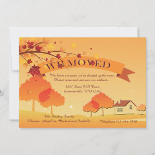 Invitación Ardiendo con los colores del otoño que mueven la