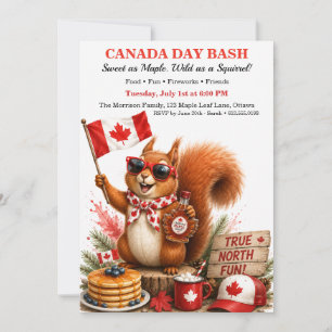 Invitación Ardilla canadiense divertida Día de Canadá Panqueq