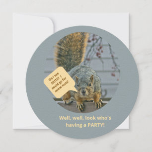 INVITACIÓN ARDILLA CURIOSA EN LA CERCARÍA MIRANDO HACIA LA CA