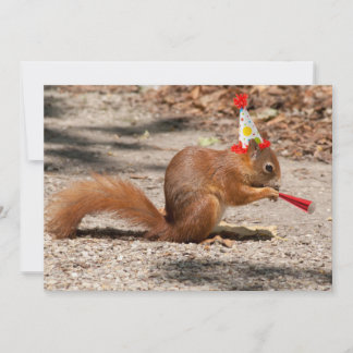 Invitación ardilla de cumpleaños feliz