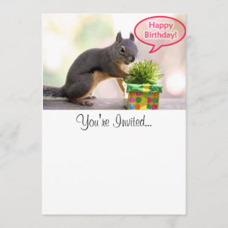 Invitación Ardilla del feliz cumpleaños