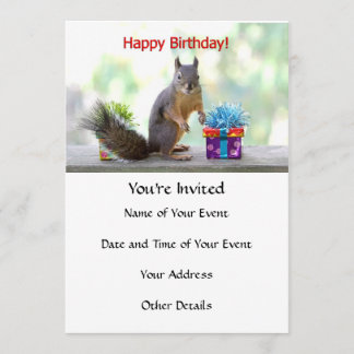 Invitación Ardilla del feliz cumpleaños
