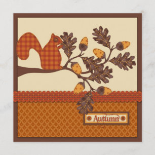 Invitación Ardilla en acción de gracias de la Applique-mirada