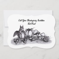 Ardilla en Otoño, ¡Feliz Día de Acción de Gracias!