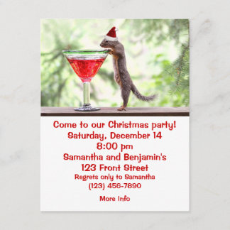 Invitación Ardilla que celebra navidad